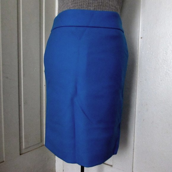 J. Crew Skirts J Crew Bright Blue Wool Pencil Skirt Poshmark